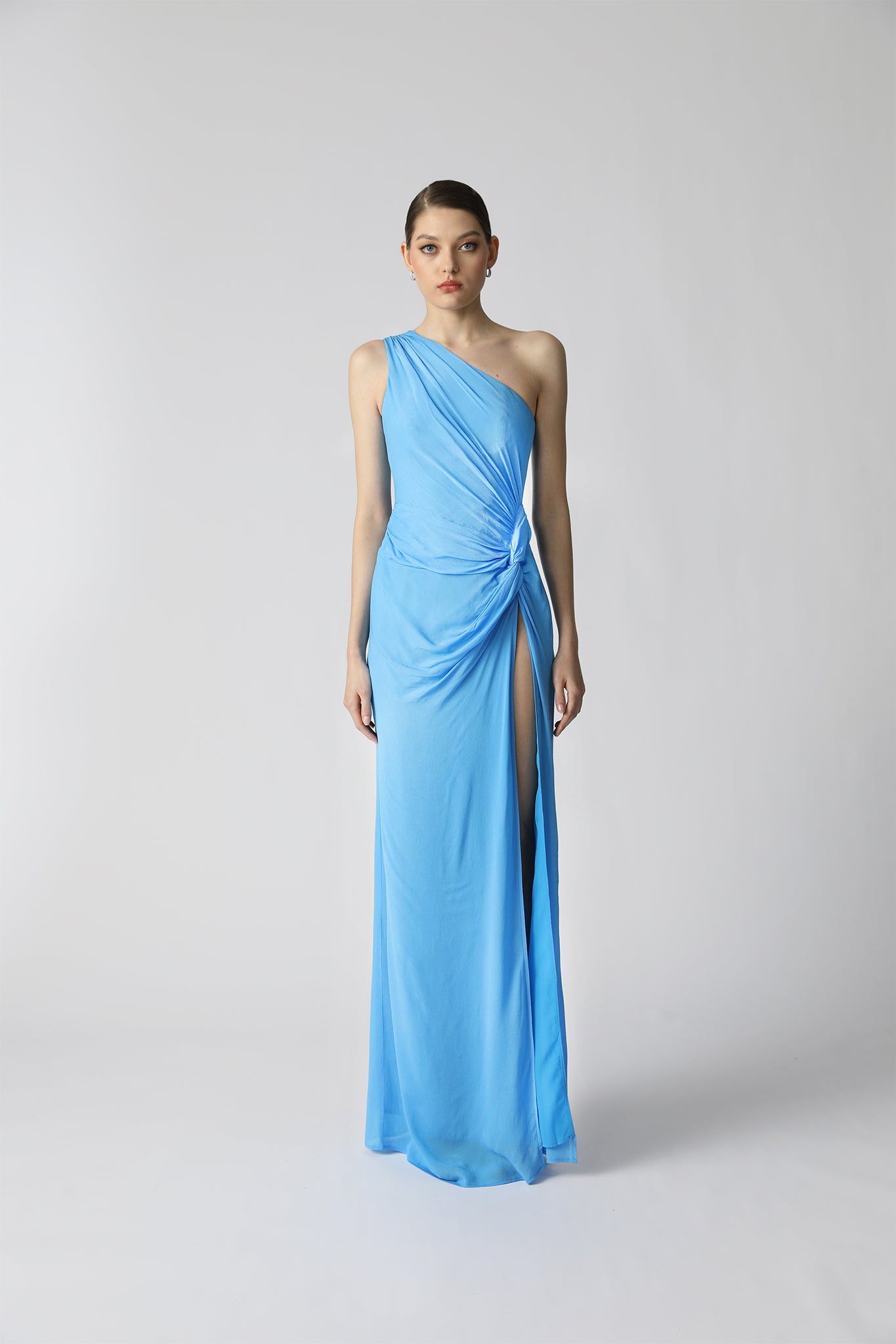 Helene Asymmetric One-shoulder Chiffon Maxi Dress#N#– SAU LEE