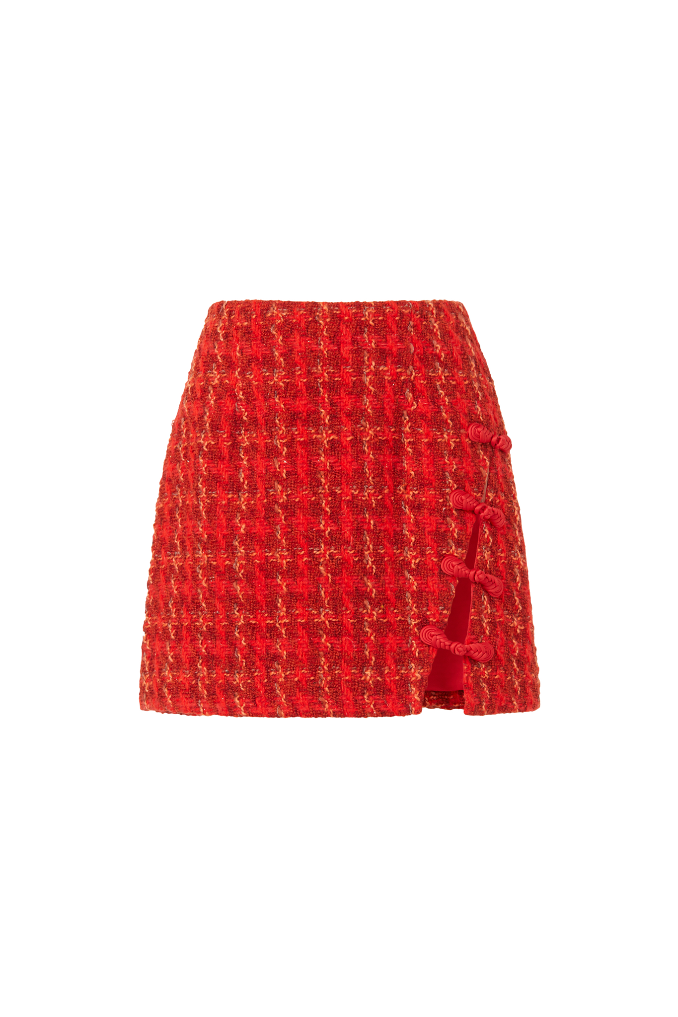 SAU LEE Ida Tweed Skirt - Red Multi / 00