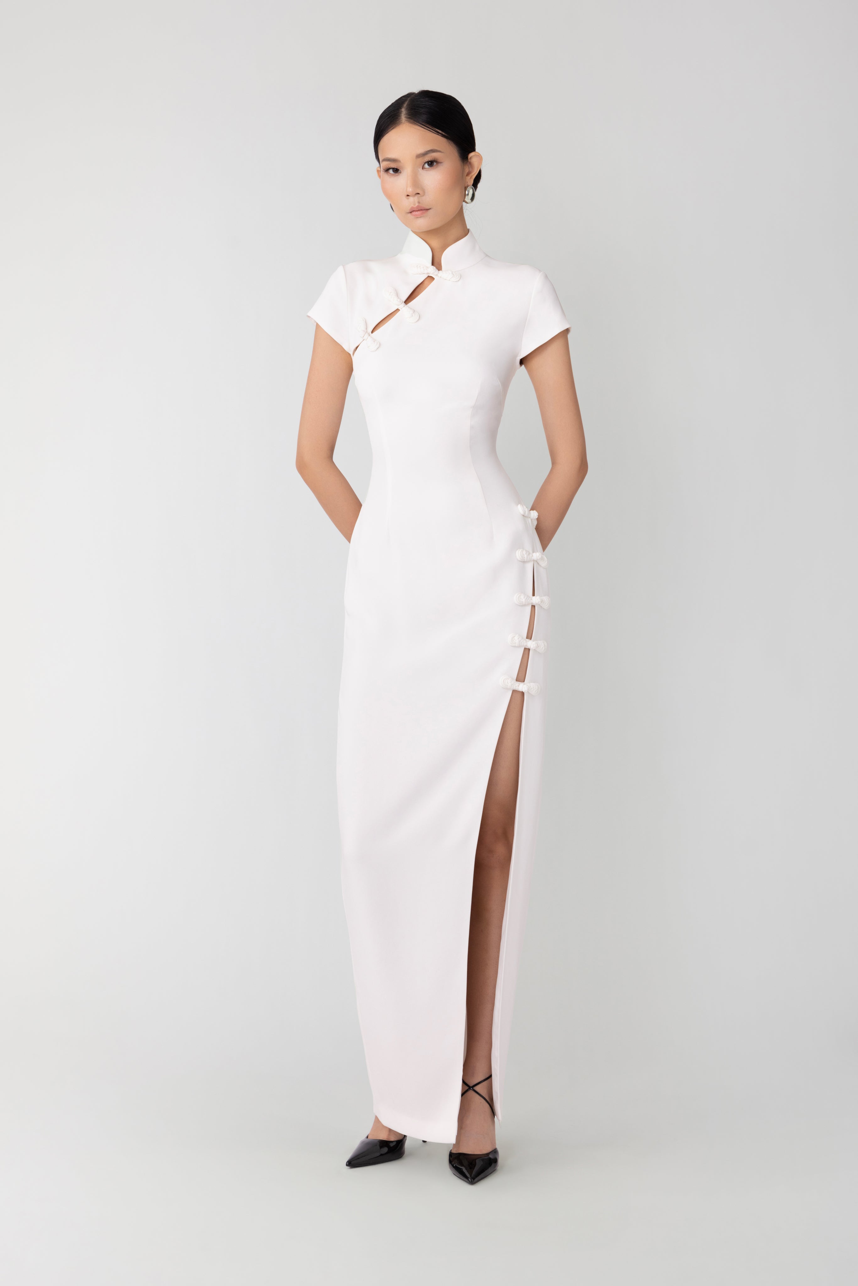 SAU LEE Isabella Maxi Dress - White / 00