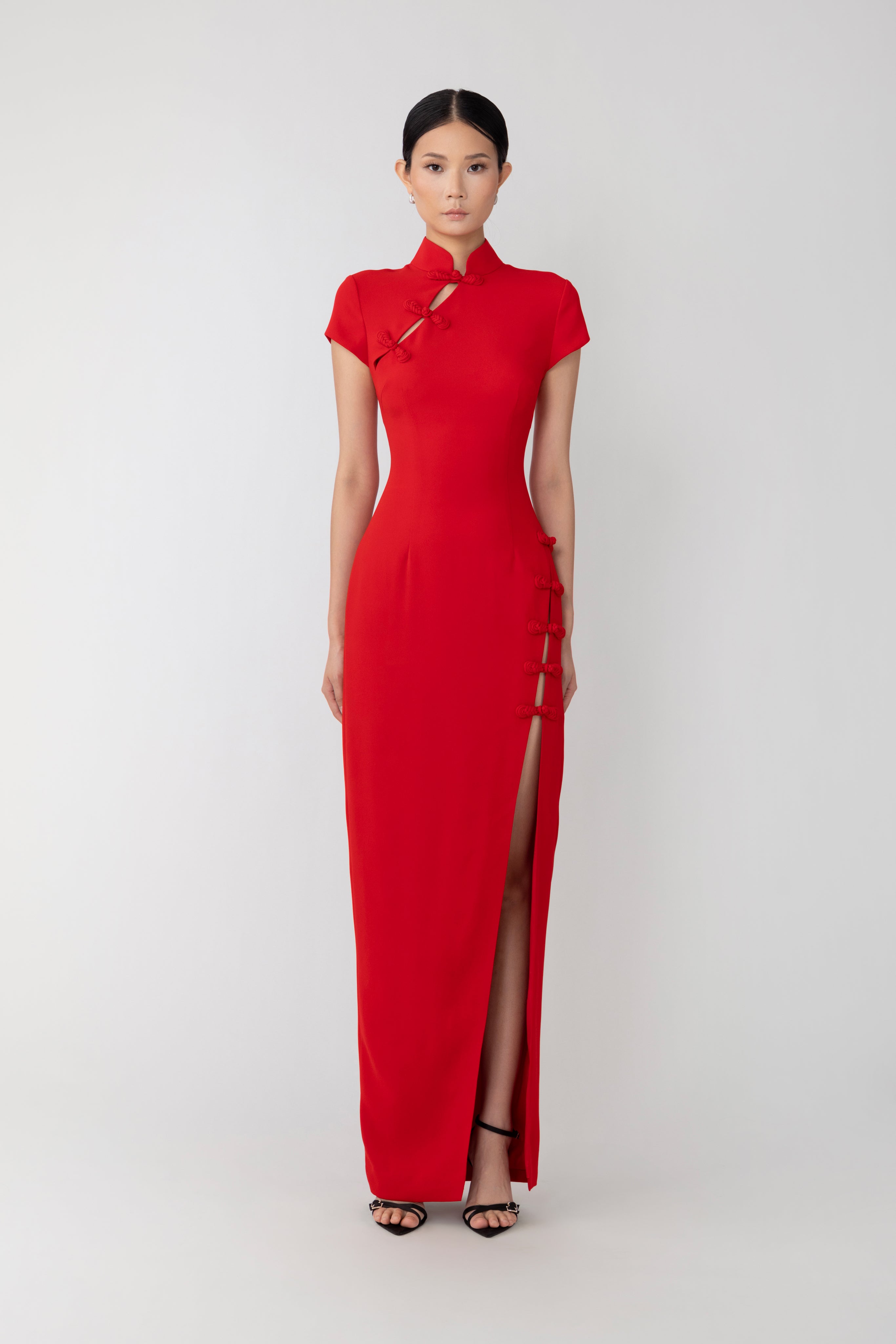 SAU LEE Isabella Maxi Dress - Red / 00