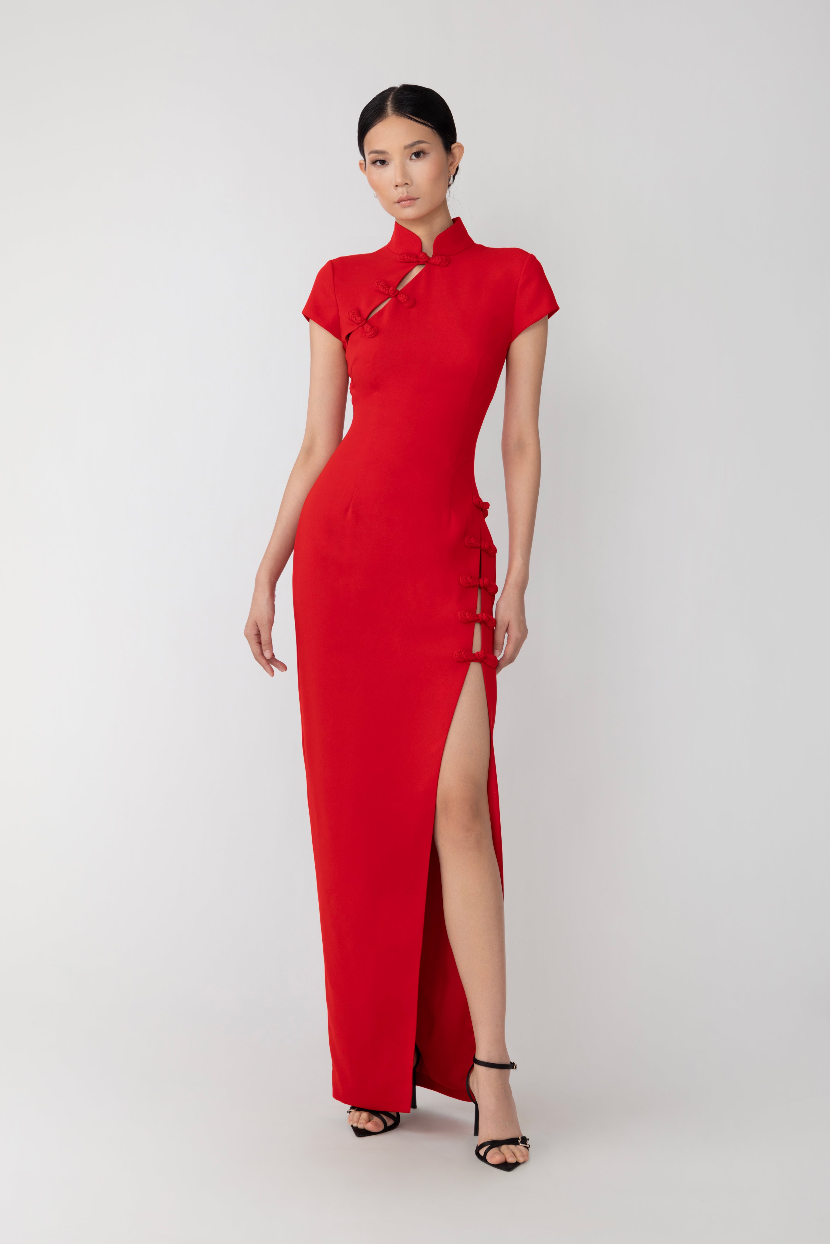 SAU LEE Isabella Maxi Dress - Red / 00