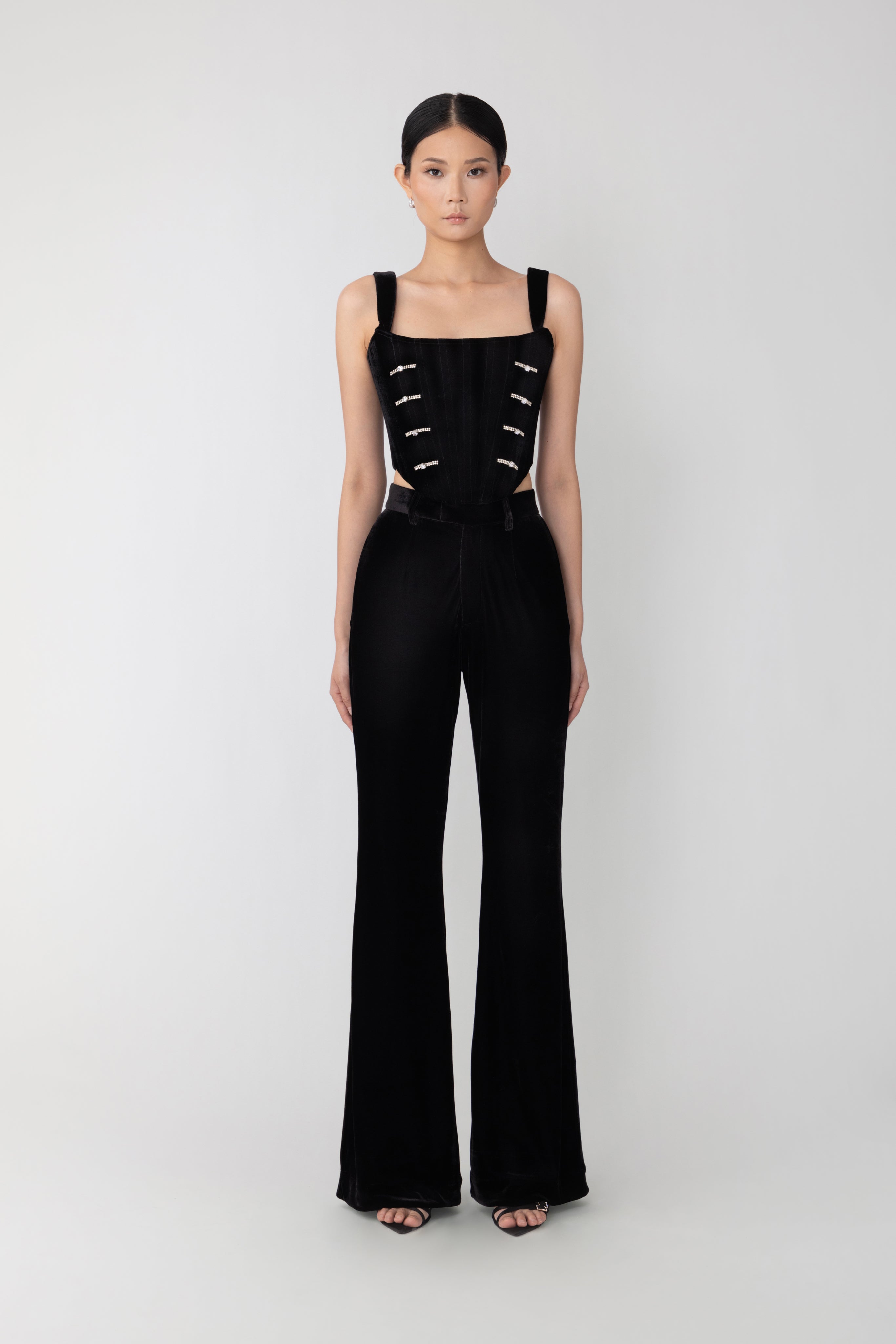 SAU LEE Tomas Velvet Pant - Black / 00