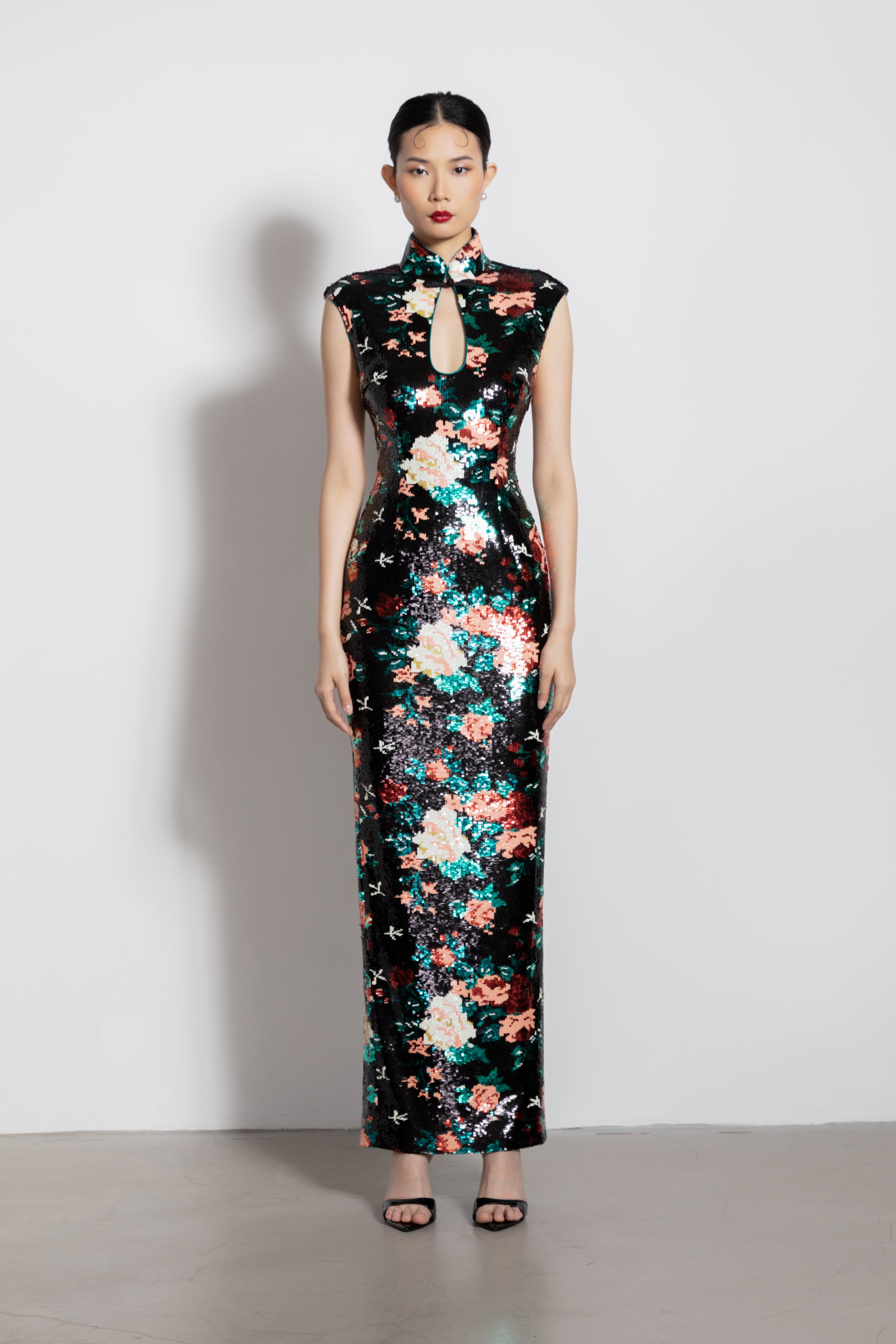 SAU LEE Faye Maxi Dress - Black Multi / 00