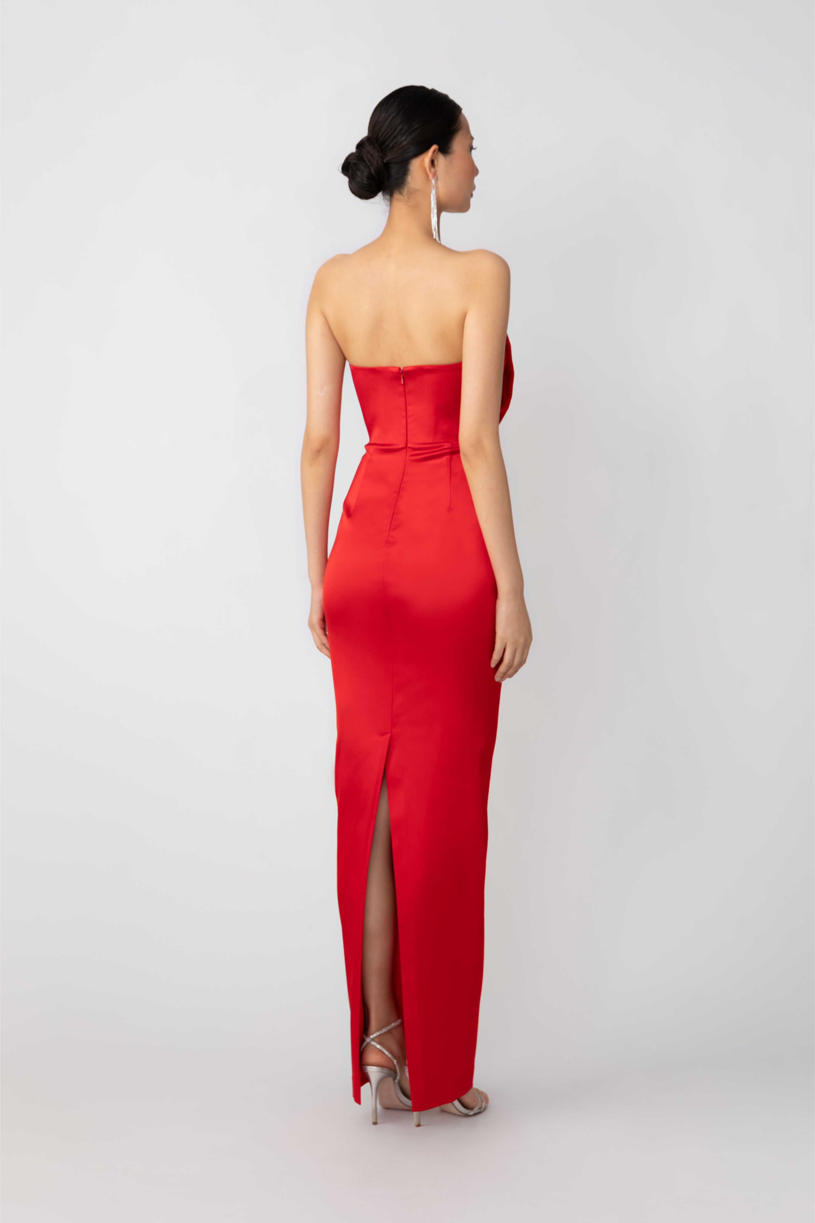 SAU LEE Esther Strapless Gown - Red / 0