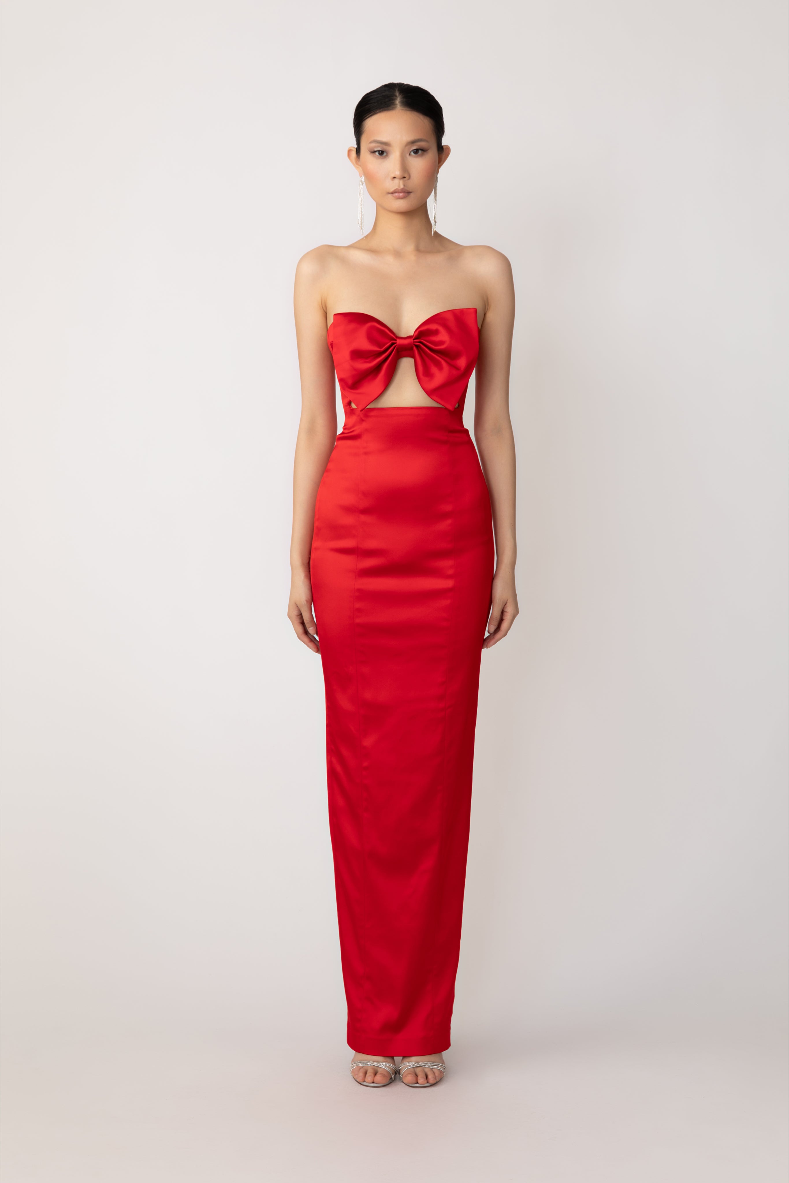 SAU LEE Esther Strapless Gown - Red / 0