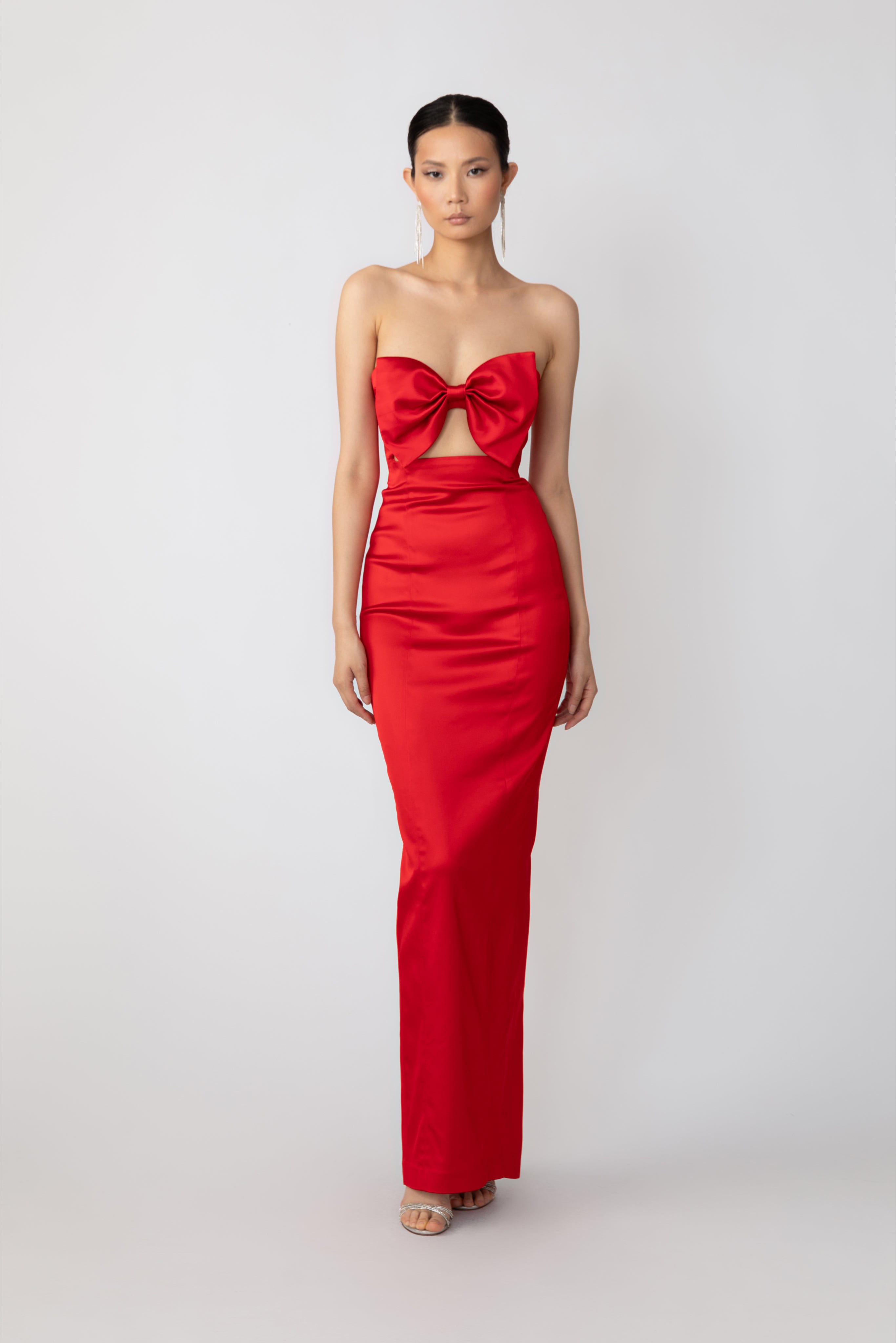 SAU LEE Esther Strapless Gown - Red / 0