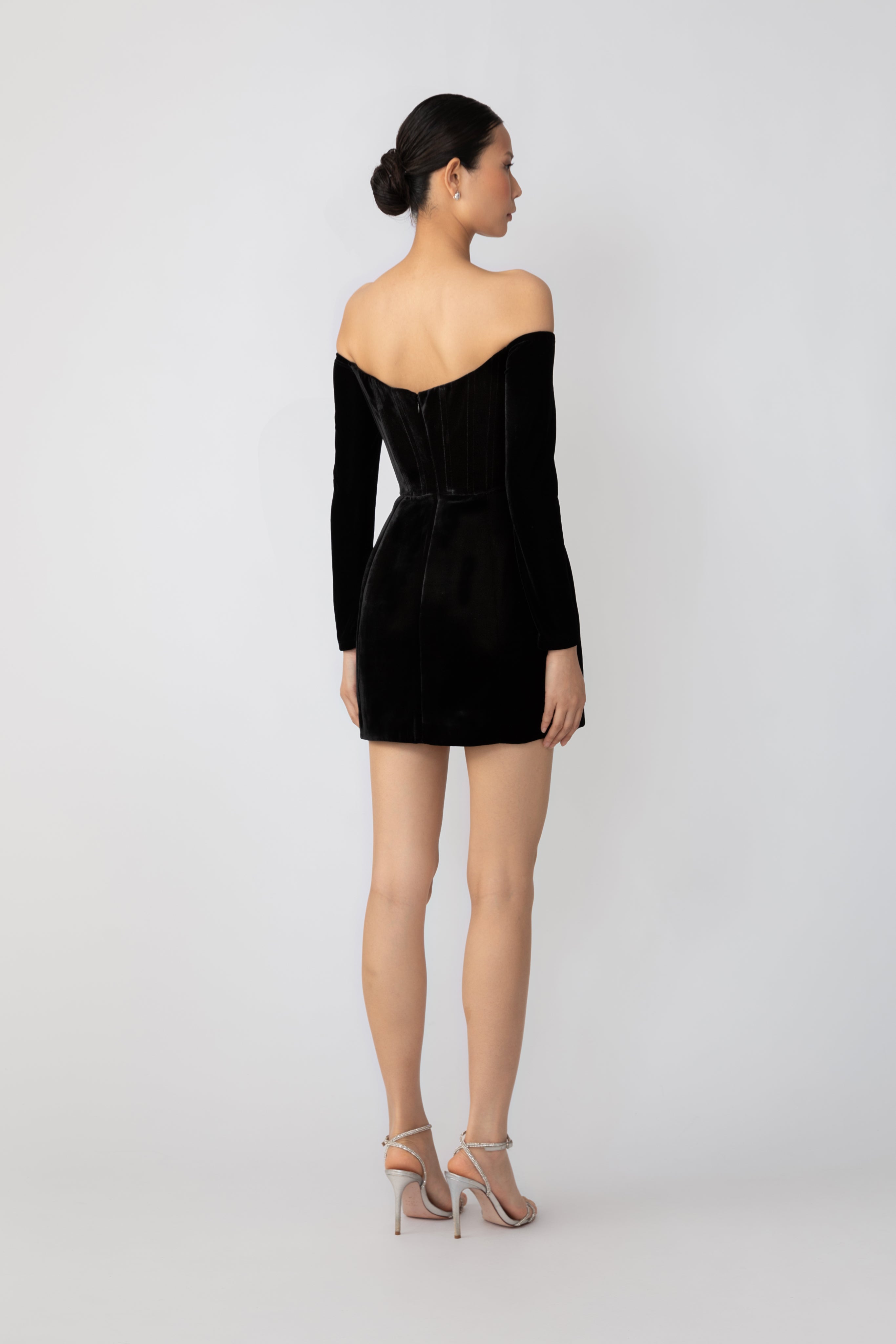 SAU LEE Viv Velvet Dress - Black / 0