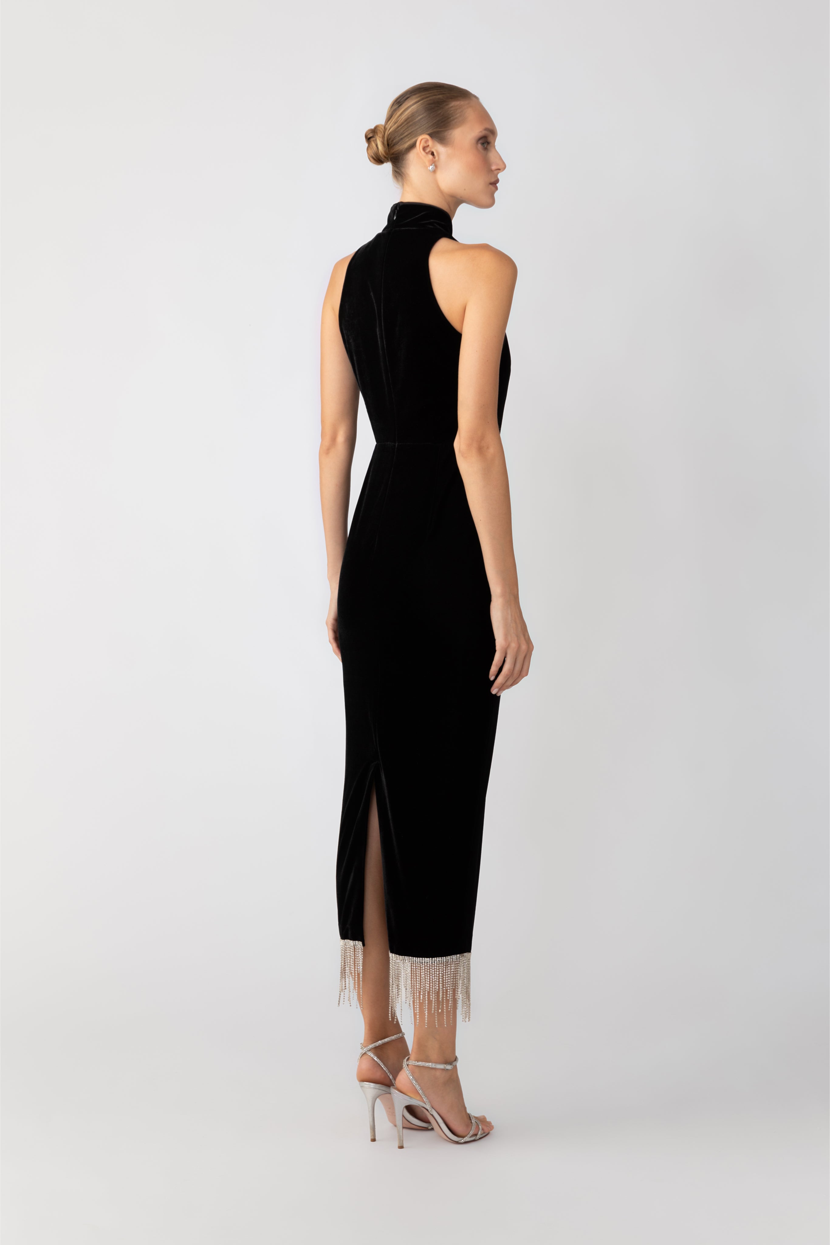 SAU LEE Martha Velvet Dress - Black / 0