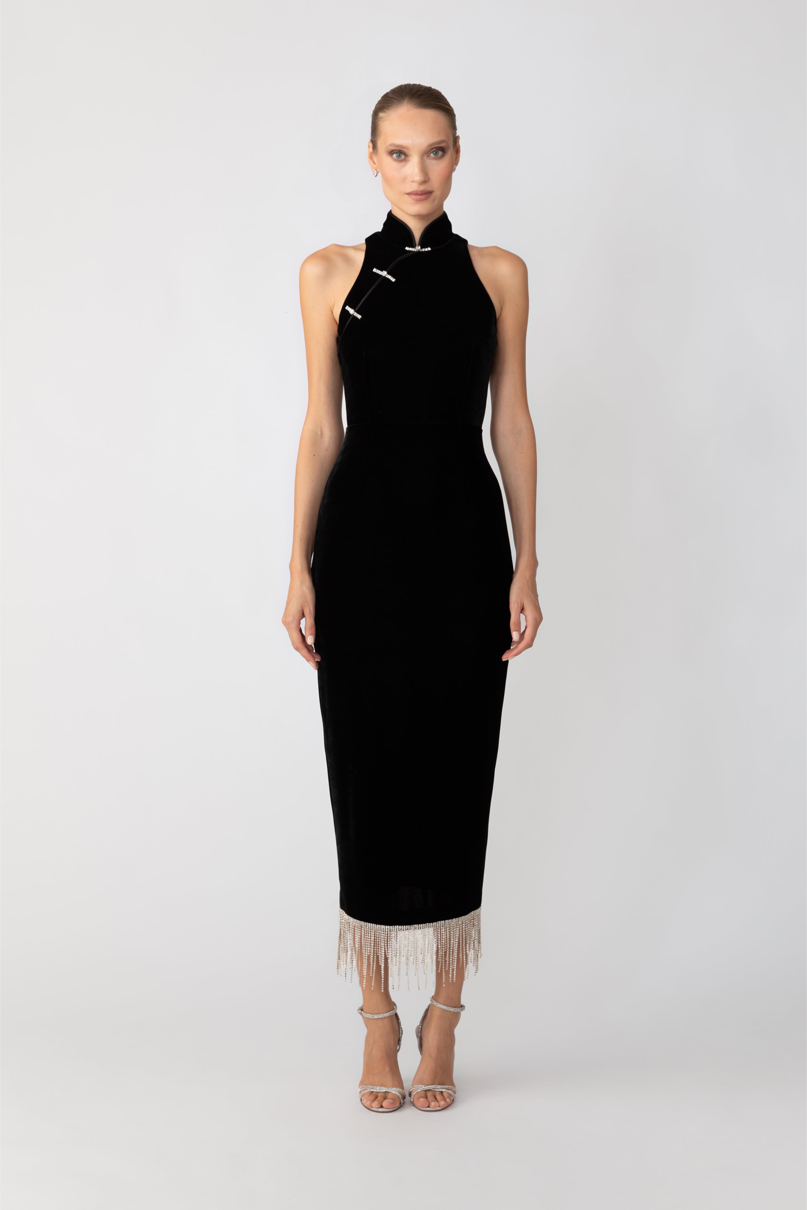 SAU LEE Martha Velvet Dress - Black / 0