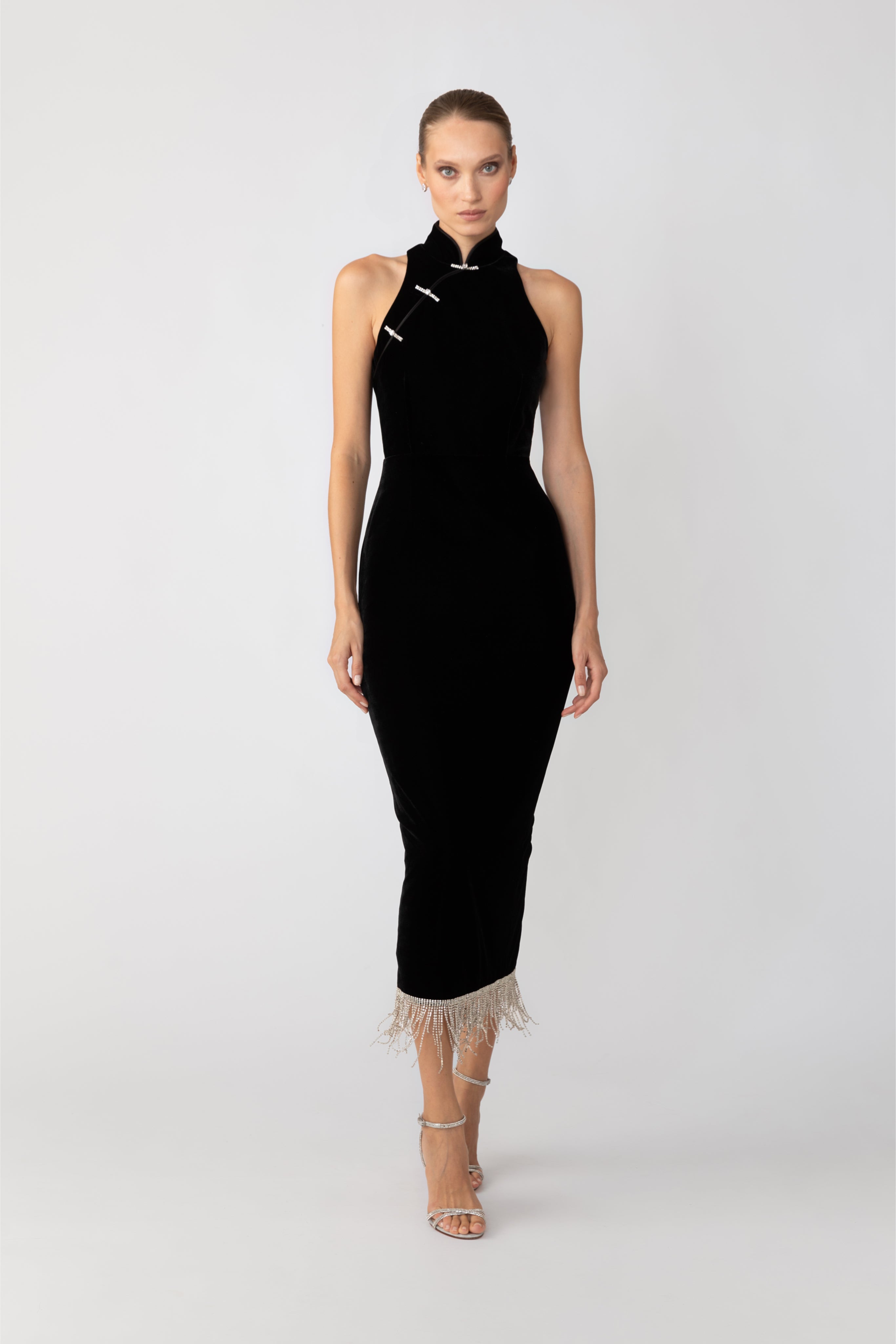 SAU LEE Martha Velvet Dress - Black / 0