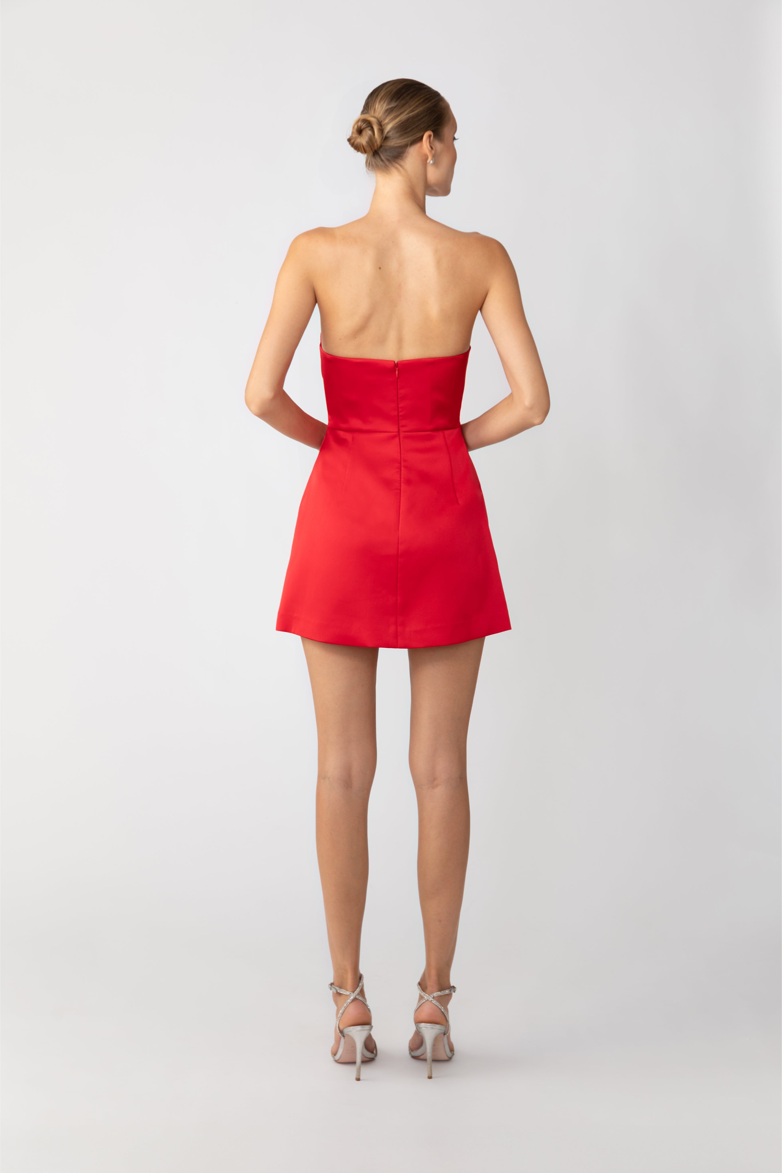 SAU LEE Ella Strapless Mini Dress - Red / 0