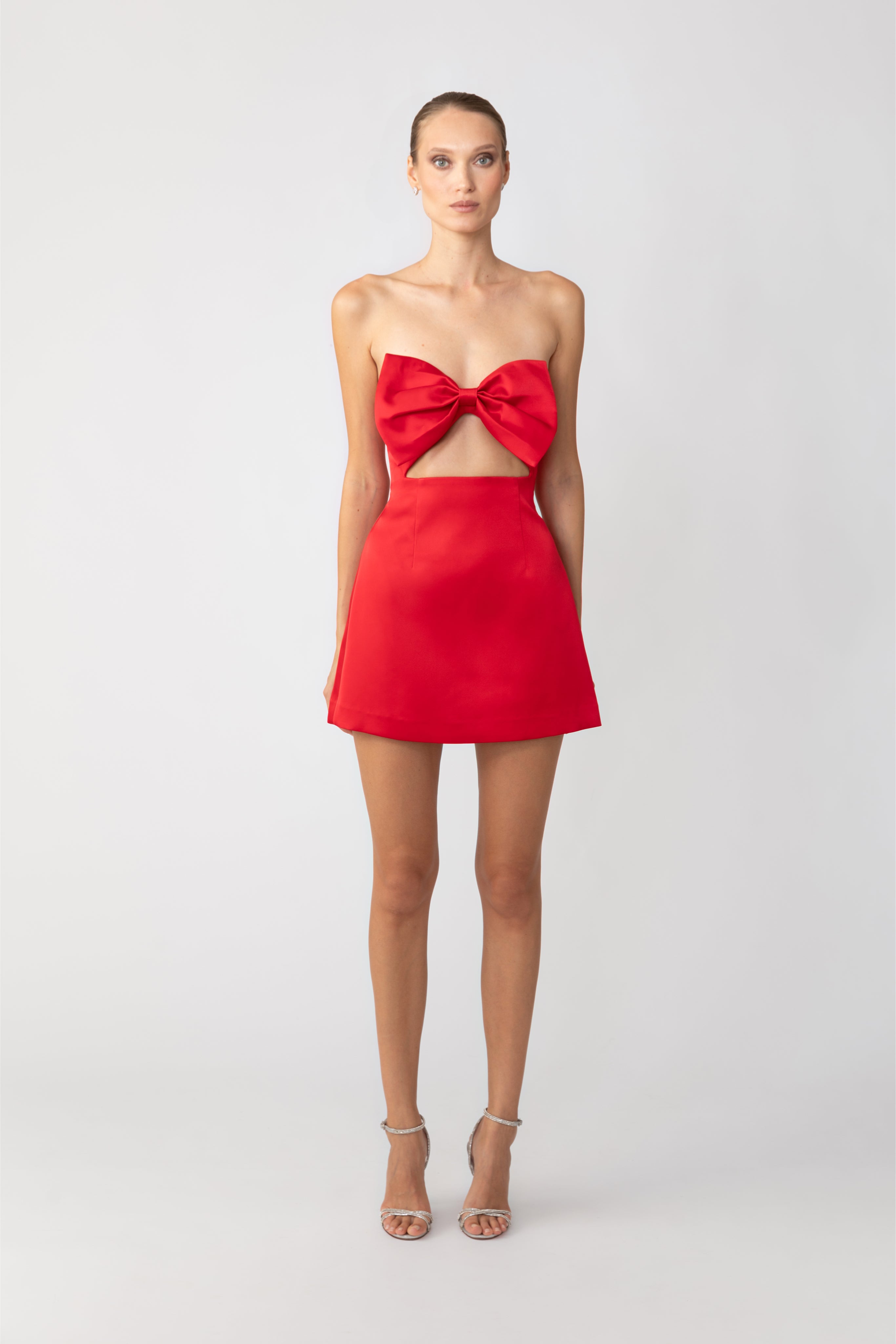 SAU LEE Ella Strapless Mini Dress - Red / 0