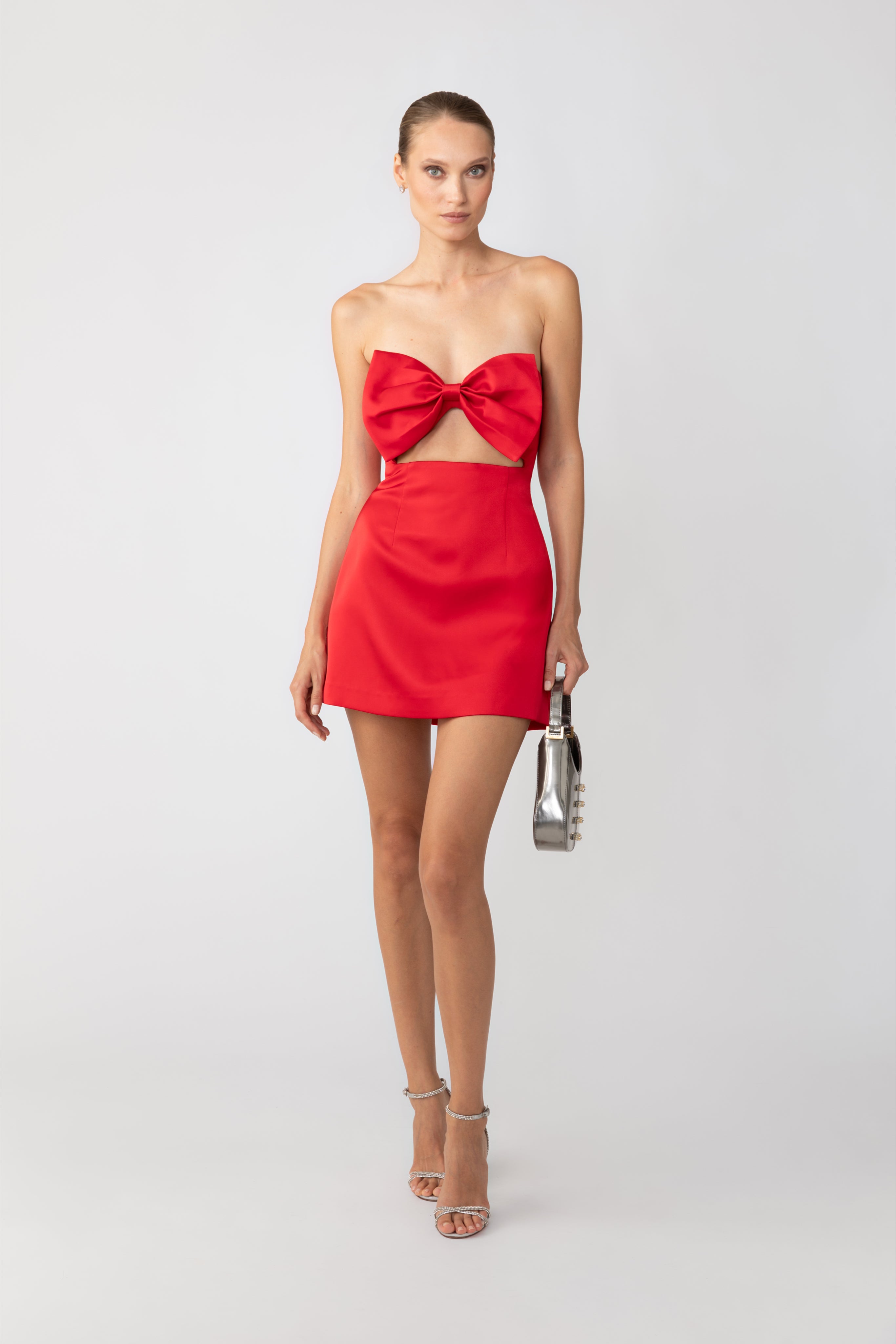 SAU LEE Ella Strapless Mini Dress - Red / 0