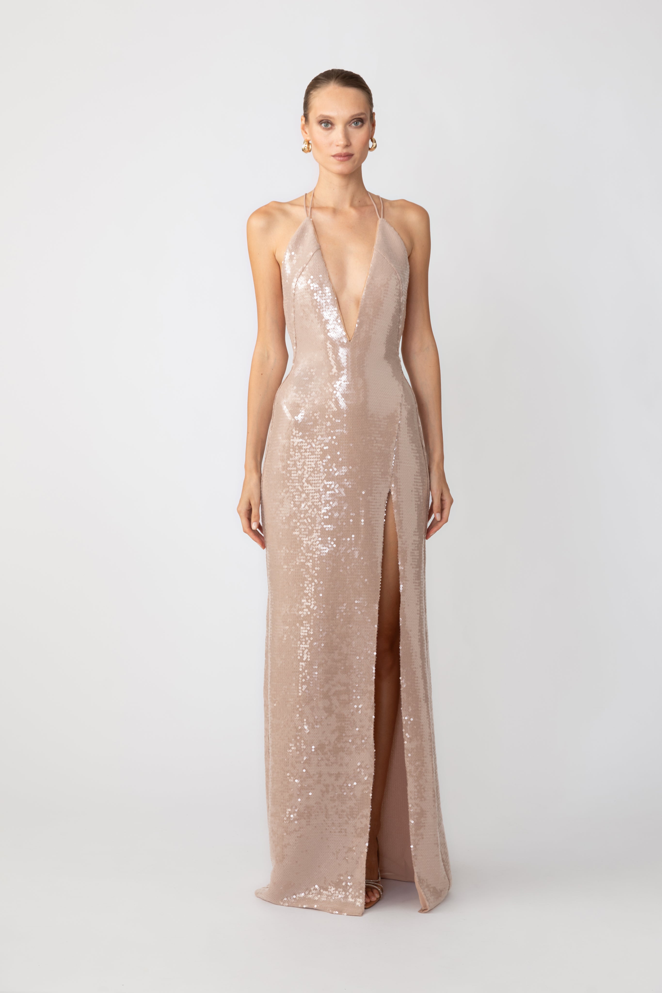 SAU LEE Onyx Gown - Nude / 00