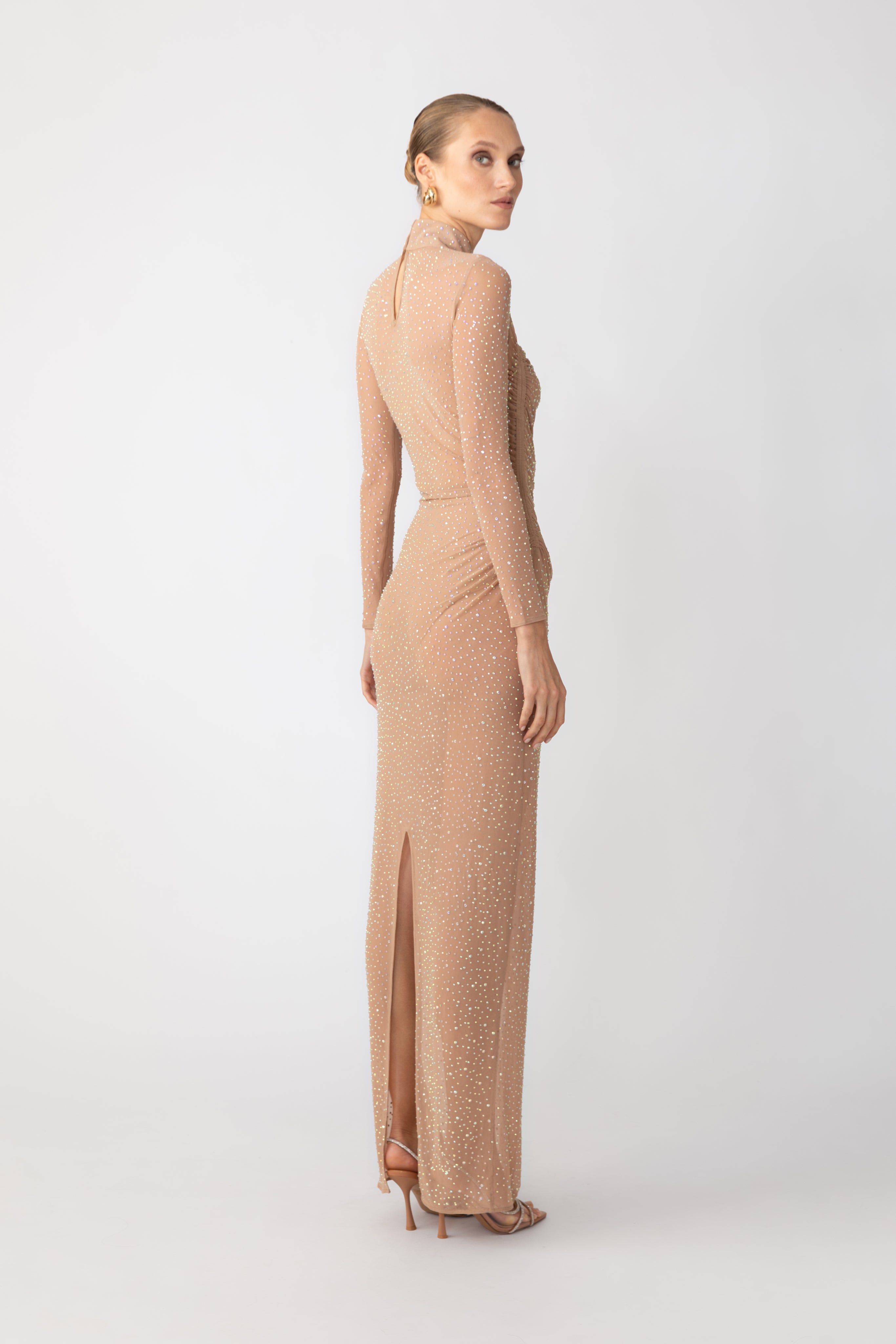 SAU LEE Kai Mesh Dress - Nude / 0