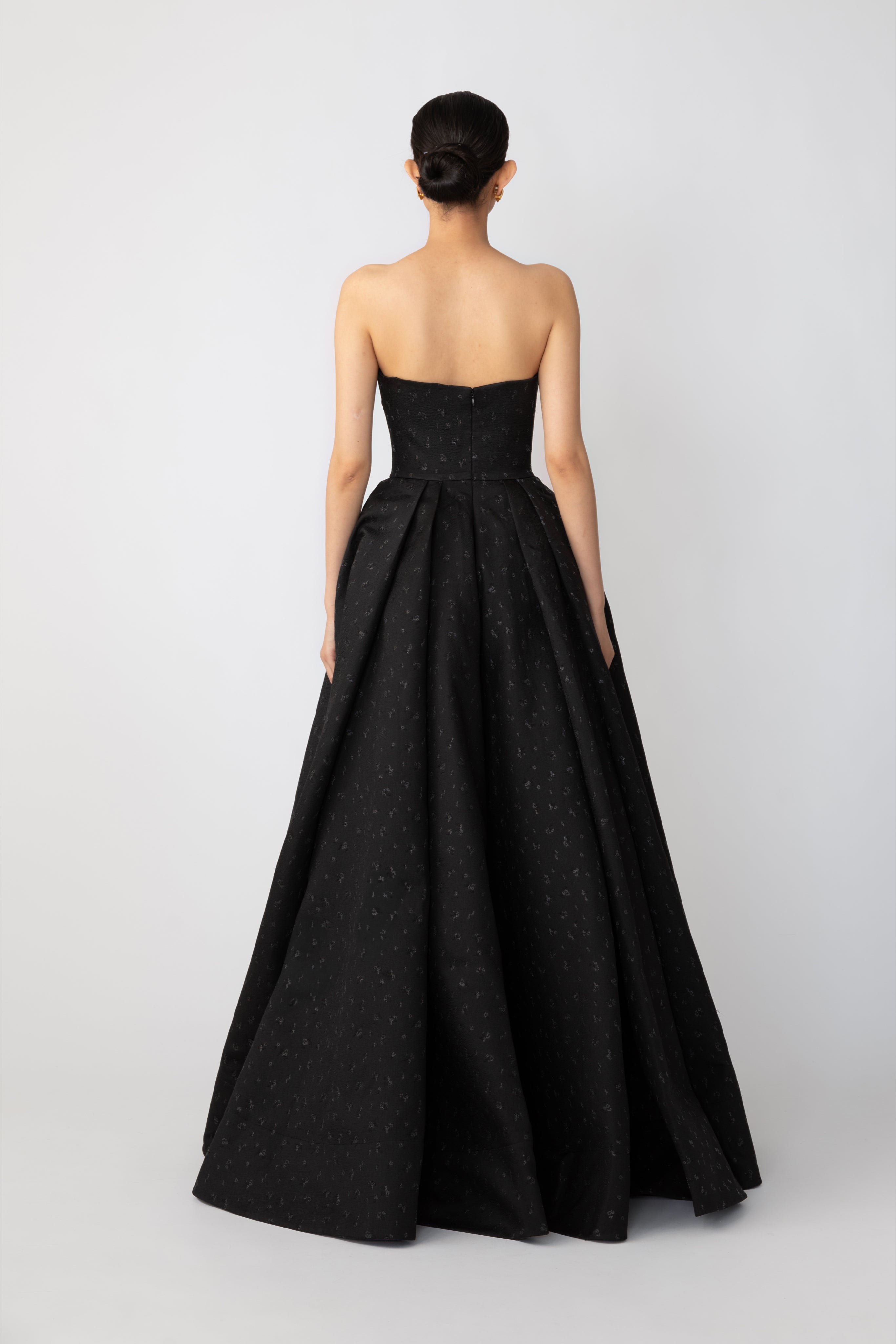 SAU LEE Jordan Jacquard Gown - Black / 00