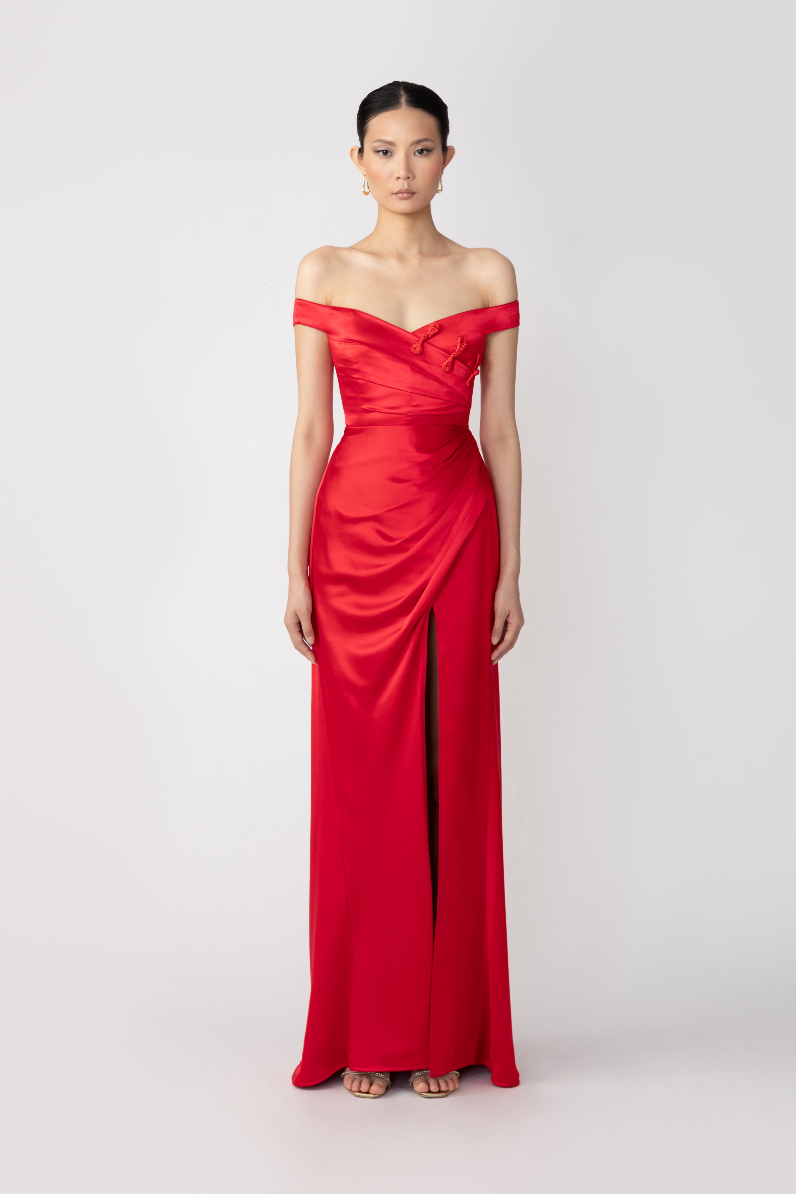 SAU LEE Paulina Gown - Red / 0