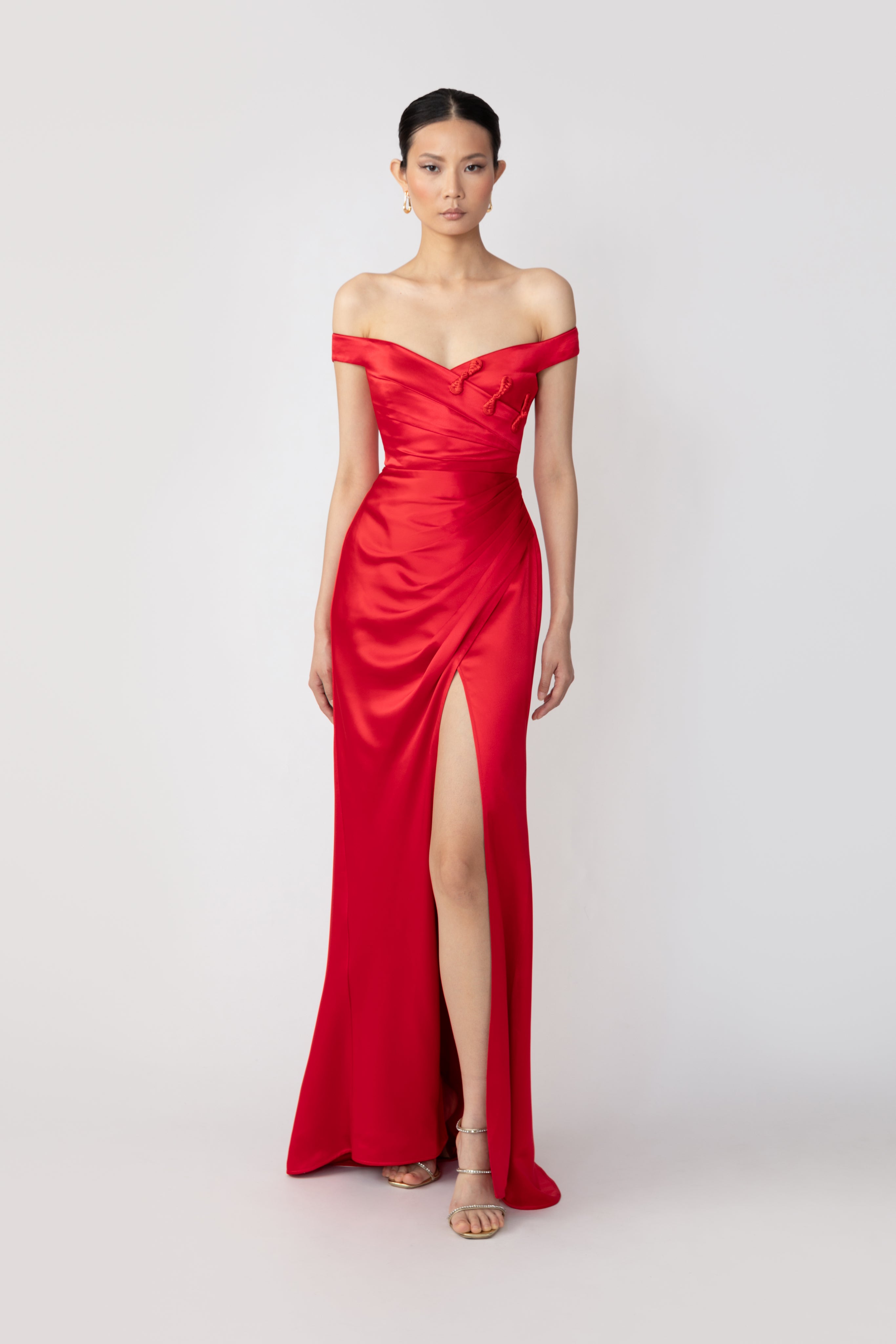 SAU LEE Paulina Gown - Red / 0