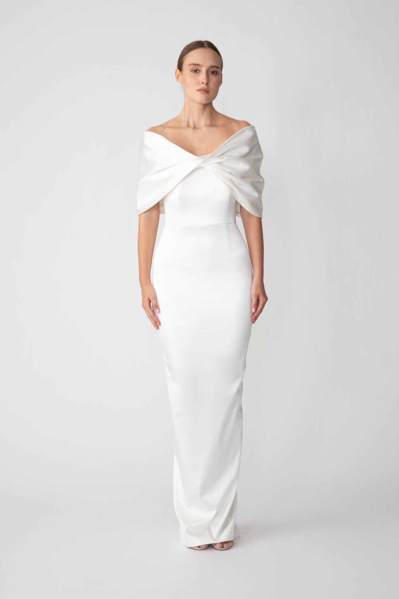 SAU LEE Paloma Satin Gown - Ivory / 00