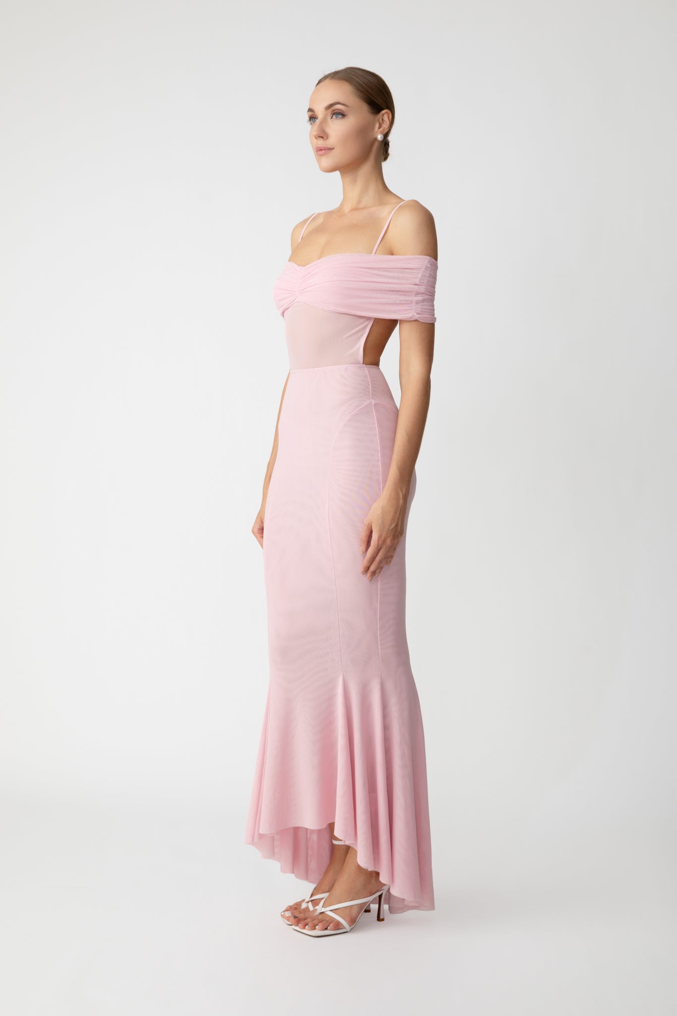 SAU LEE Keira Maxi Dress - Baby Pink / 00