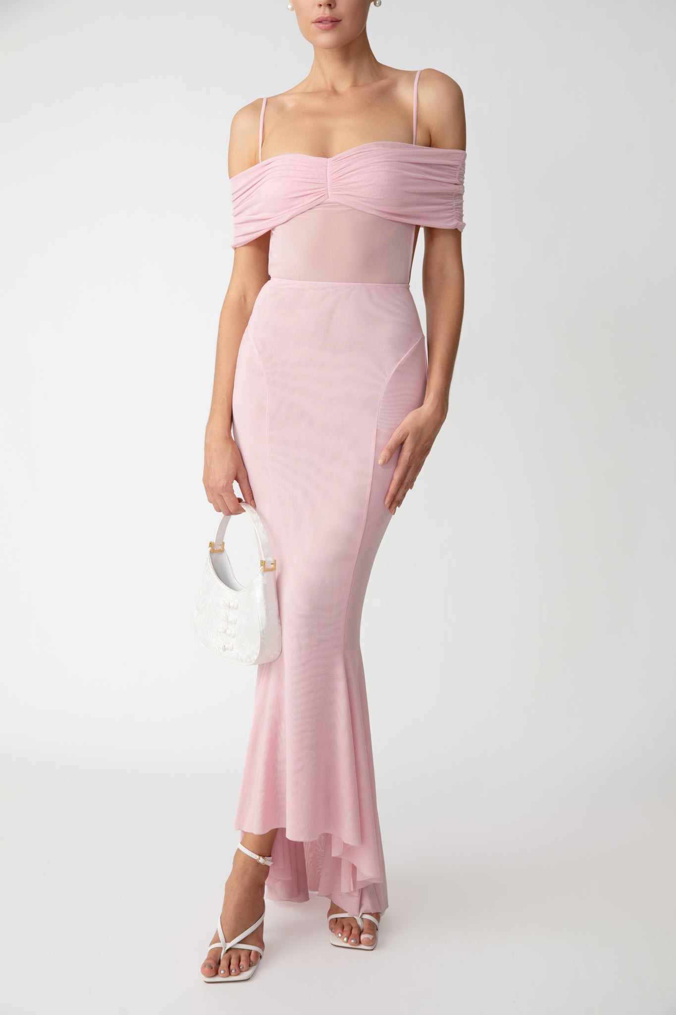 SAU LEE Keira Maxi Dress - Baby Pink / 00