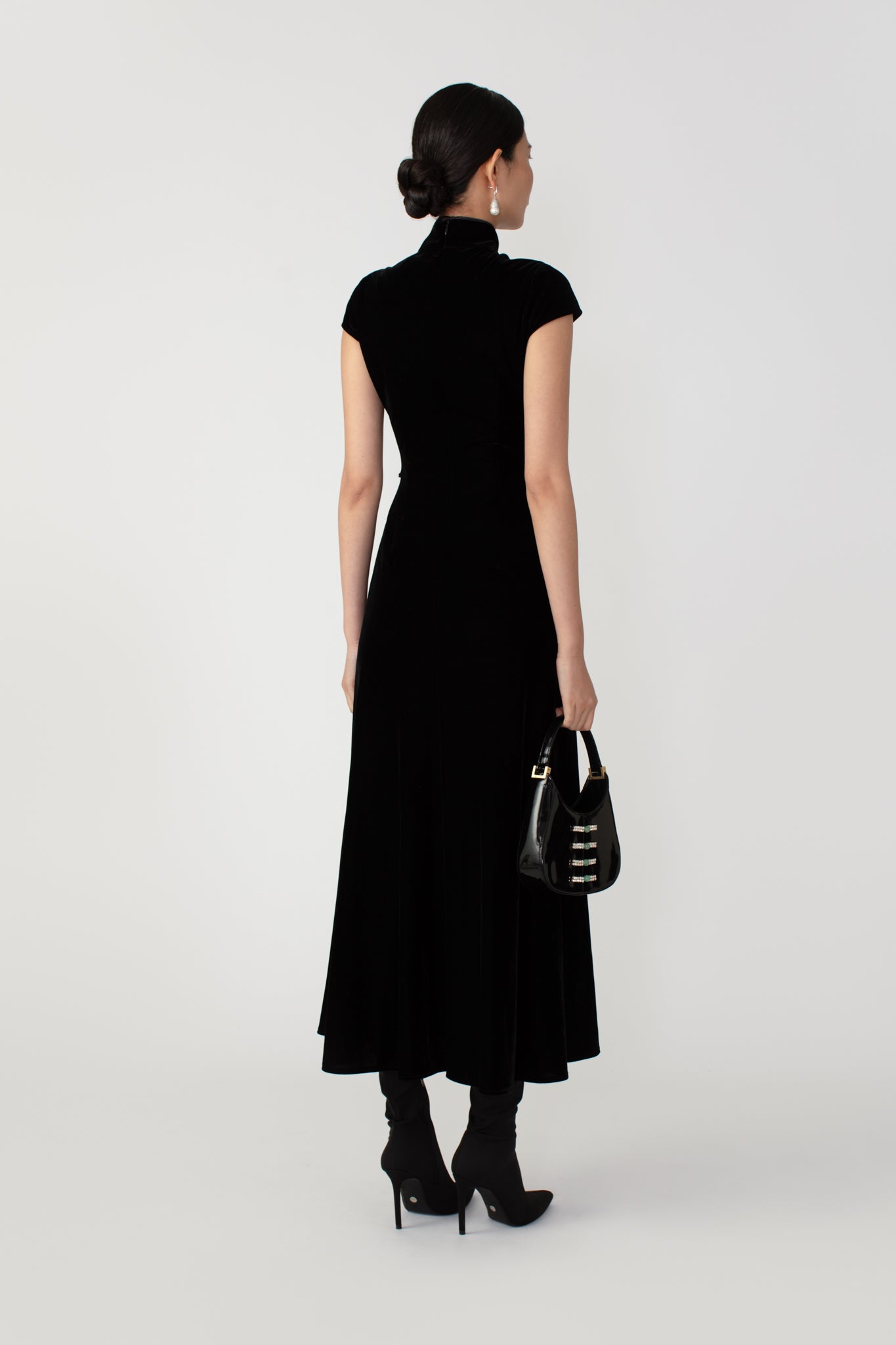 SAU LEE Vanessa Midi Dress - Black / 00