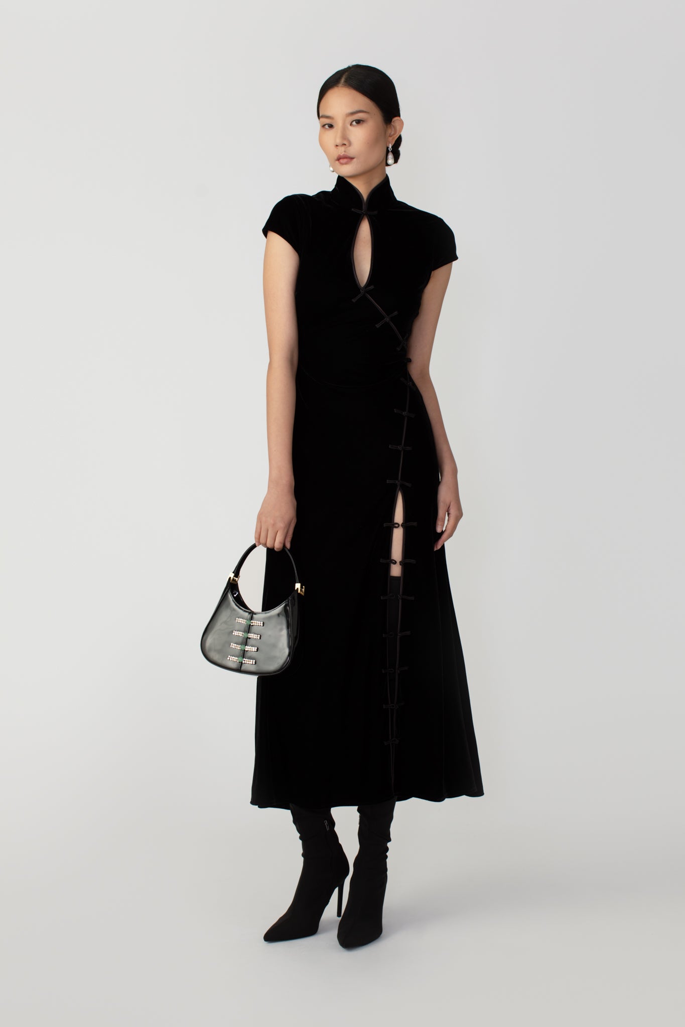 SAU LEE Vanessa Midi Dress - Black / 00