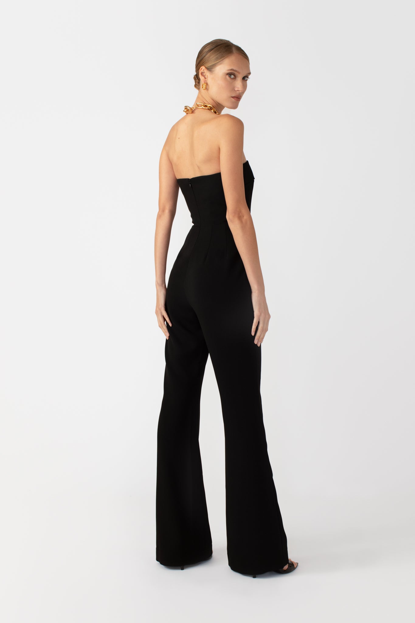 SAU LEE Imogen Strapless Jumpsuit - Black / 00