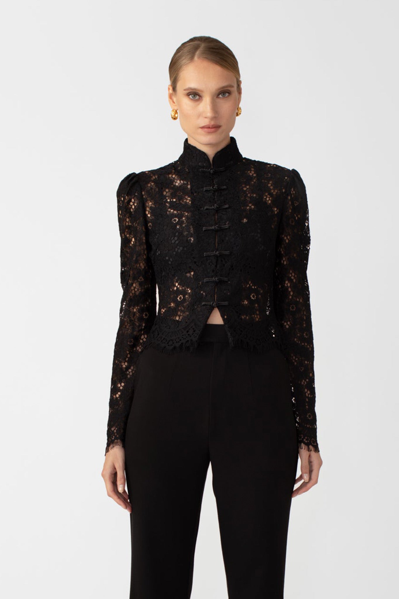 SAU LEE Roberta Lace Top - Black / 00