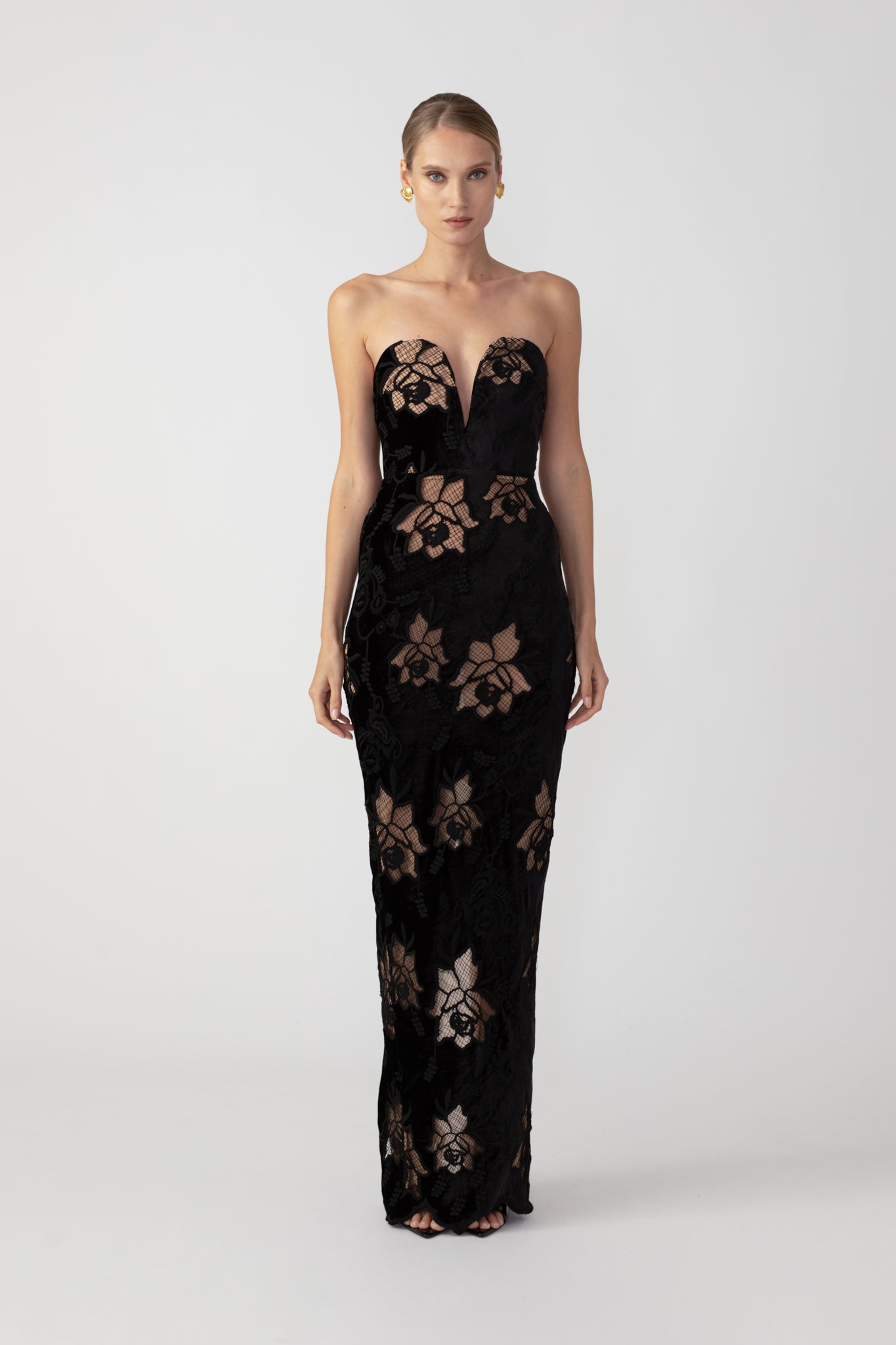 SAU LEE Viola Velvet Gown - Black / 00