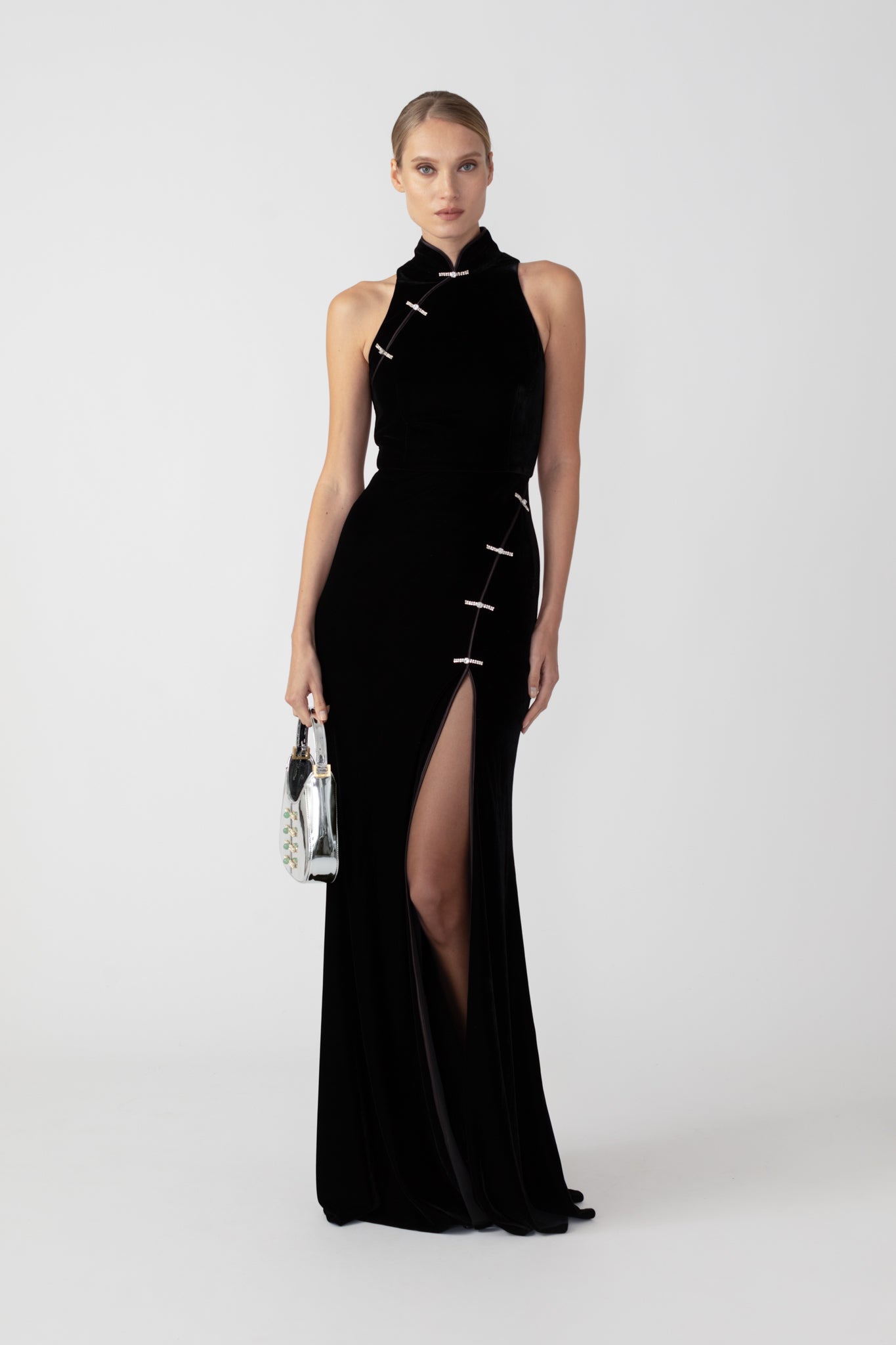 SAU LEE Ariana Velvet Gown - Black / 00