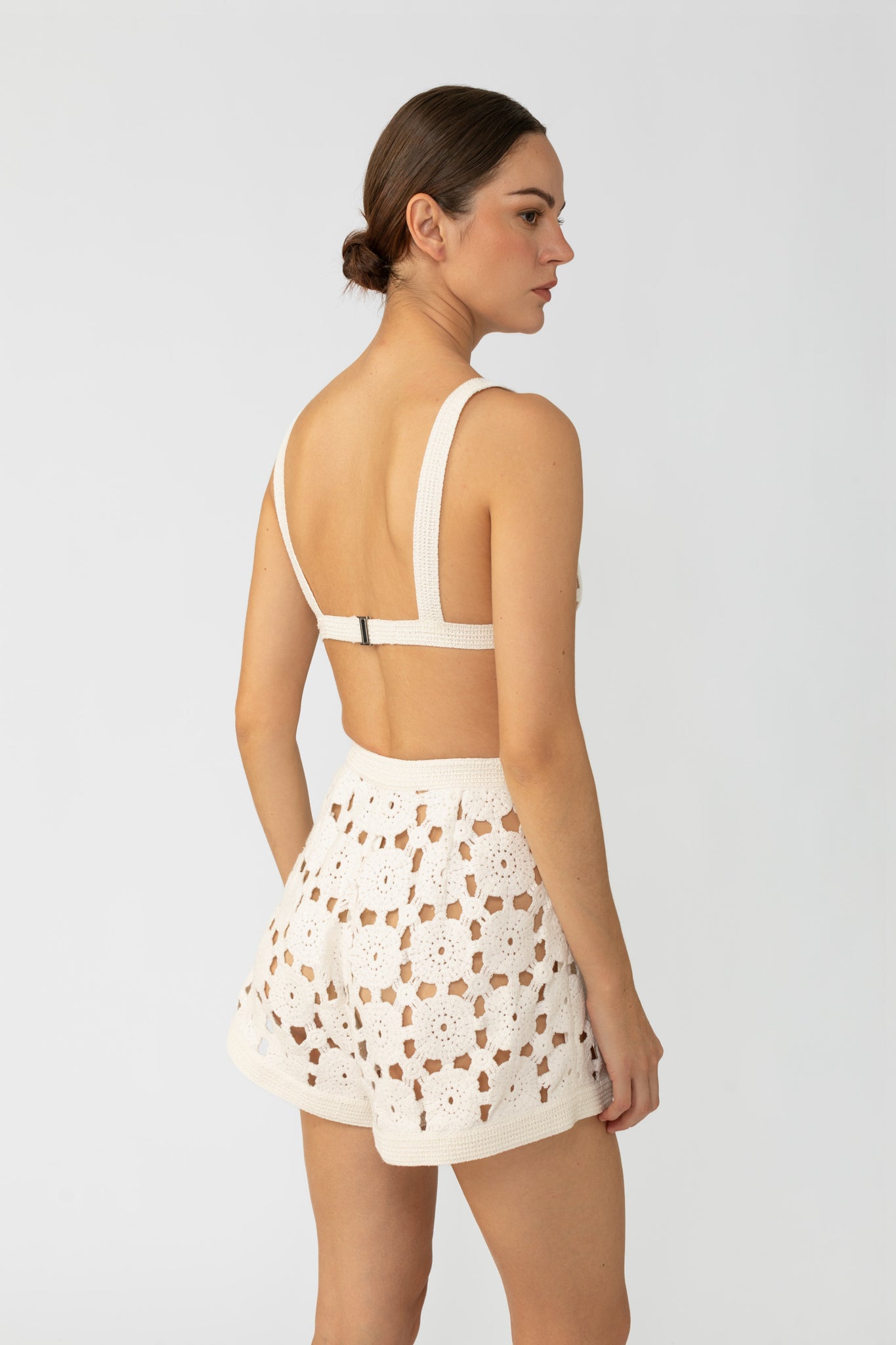 SAU LEE Myko Crochet Shorts - White / 00