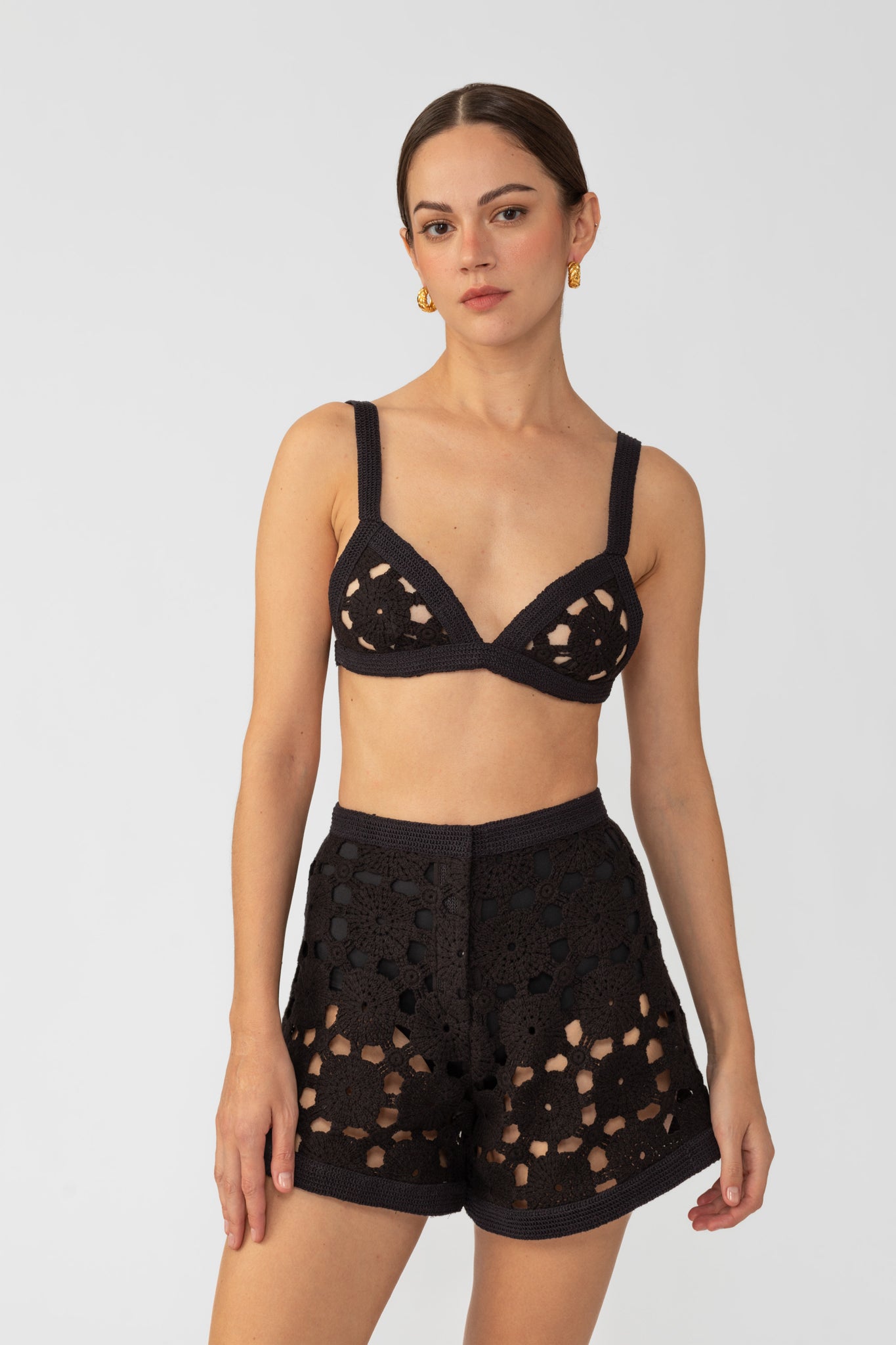 SAU LEE Myko Crochet Bralette - Black / 00