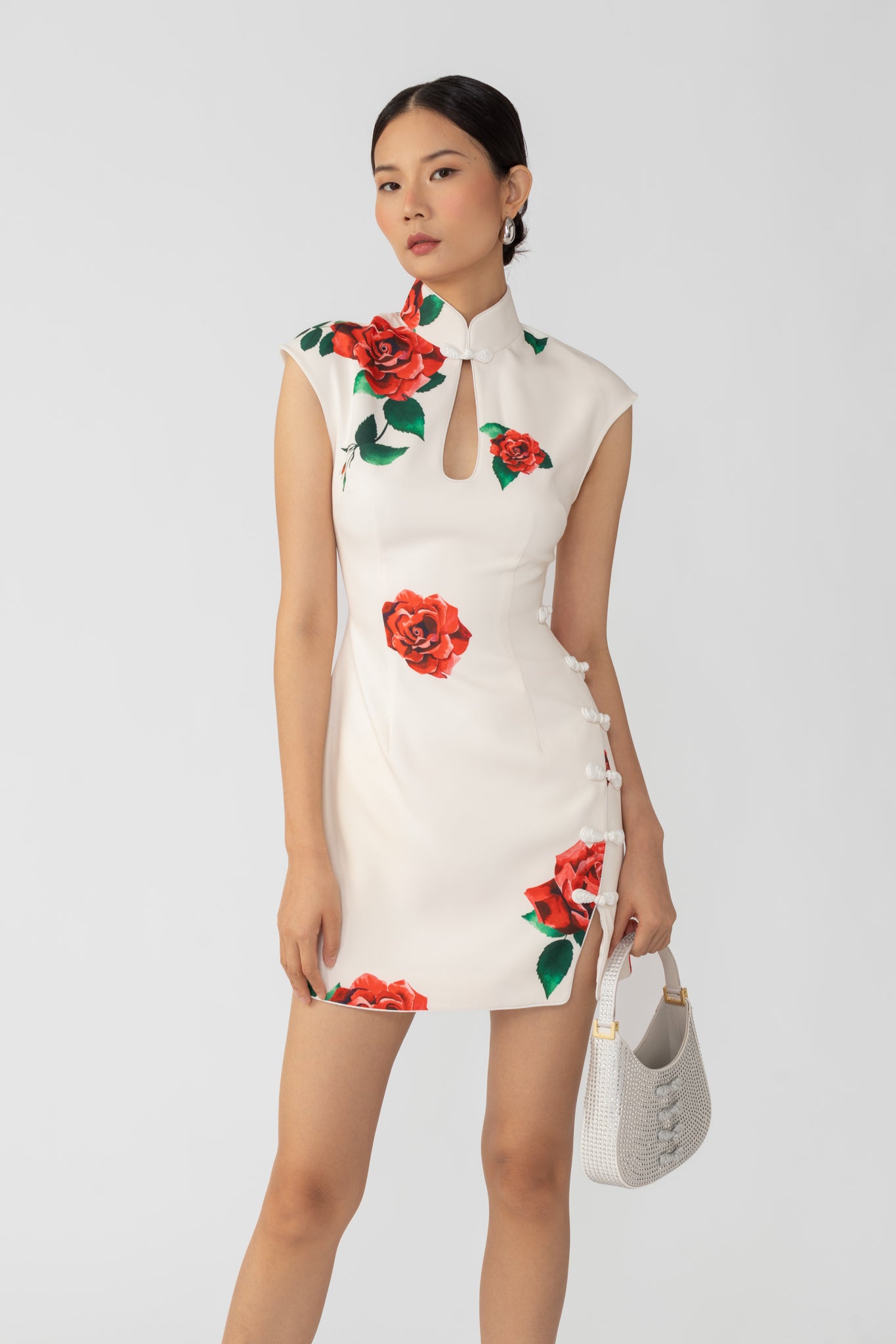 SAU LEE Raya Rosa Mini Dress - White Multi / 00